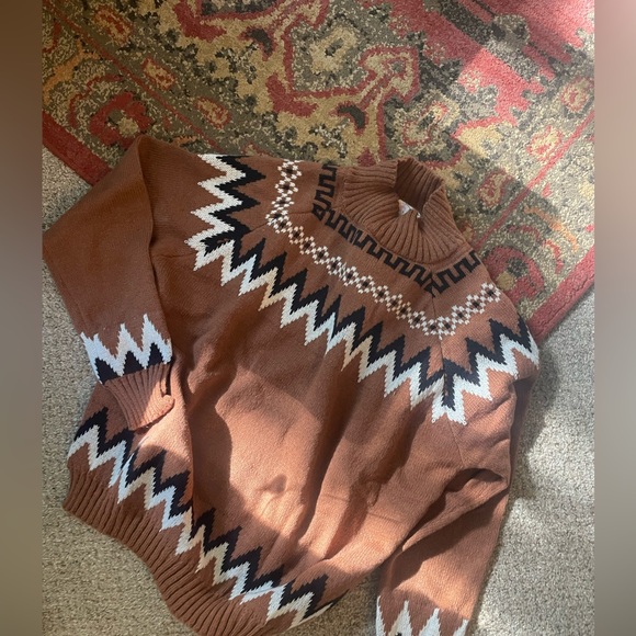 Free People Yellowstone fair isle sweater boutique southwest cozy thick oversize - Picture 8 of 8